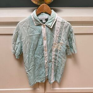 Gitano Men's Light Green Bowling retro  Button Down Shirt